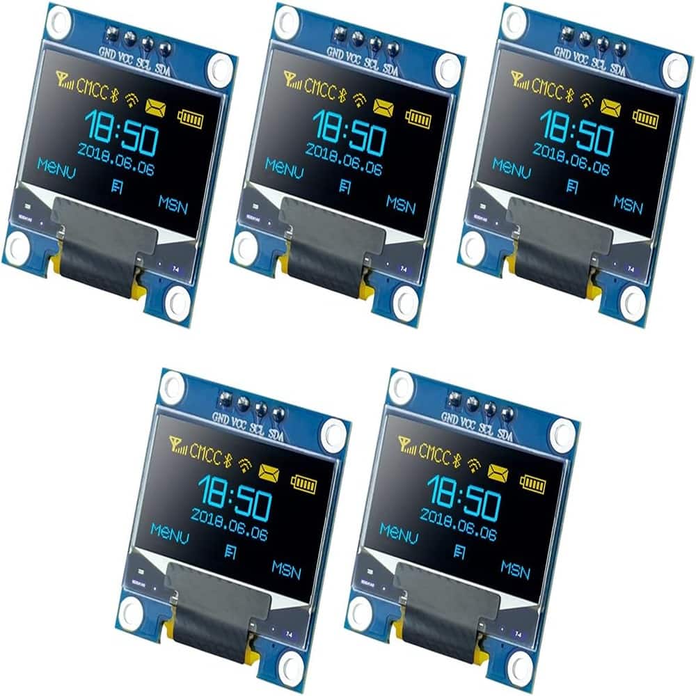 ACJPR - 5pcs 0.96" OLED I2C Display Module, 128x64 Pixels, for Arduino/Raspberry Pi