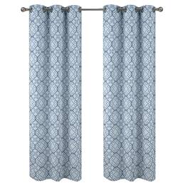 RT Designers Collection - RT Designer Collection Woodbridge Jacquard Grommet Luxurious Modern Design Curtain Panel 54" x 84" - Blue