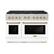 Front. ZLINE - 48 in. Wide 8 Burner Autograph Paramount Dual Fuel Range with White and Bronze Accents (SDRSZ-WM-48-CB) - White.