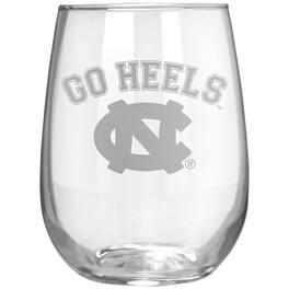 Great American Products - North Carolina Tar Heels Etched 17oz. Rally Cry Stemless Wine Glass - Multicolor