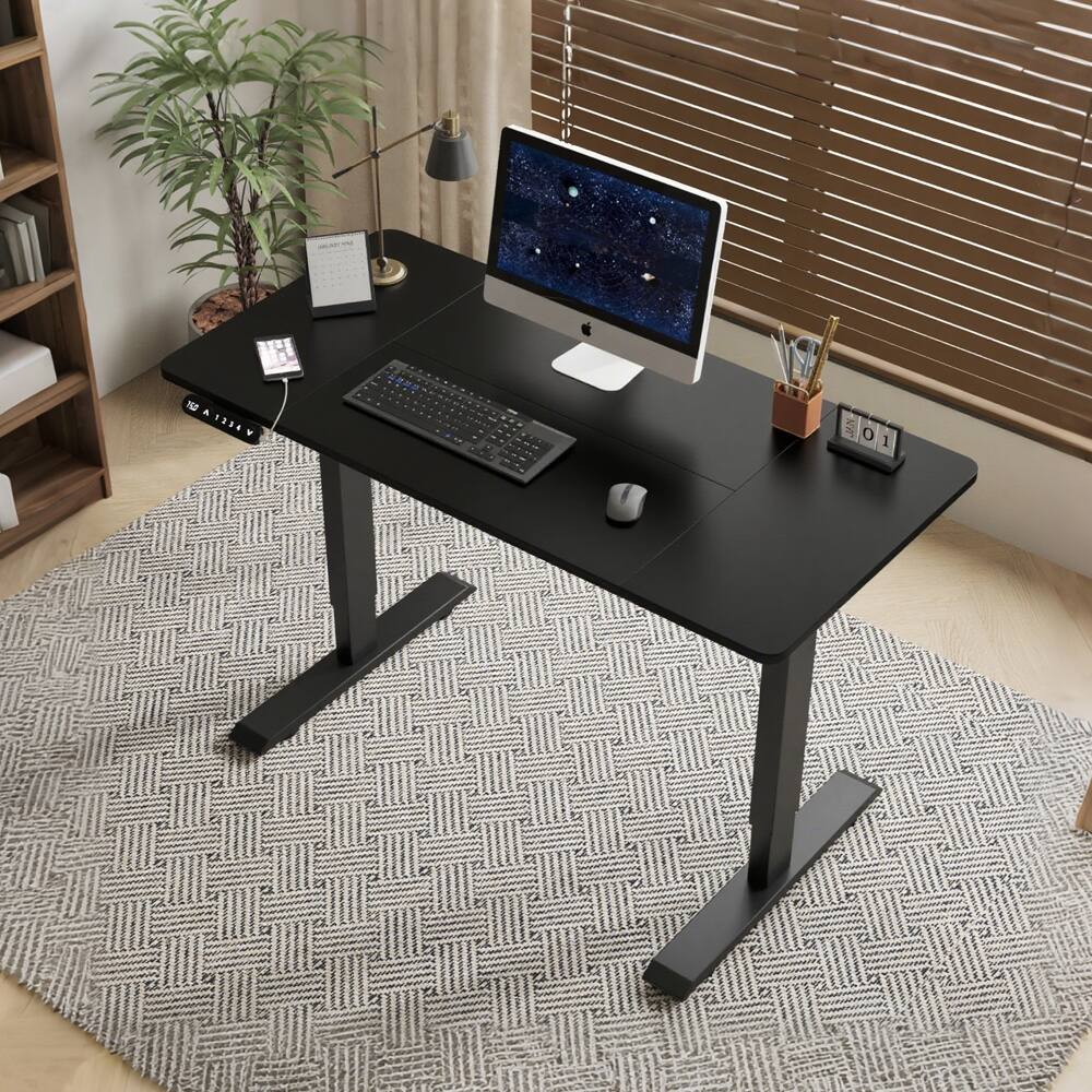 Alt View 1. Loheer - Loheer 55x24 Black Electric Standing Desk Height Adjustable Motorized Sit Stand Computer Table with Memory Presets - Black.