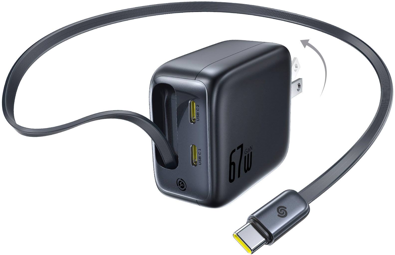 The text on the image reads "C2 USB C1 GaN USB 67 G."