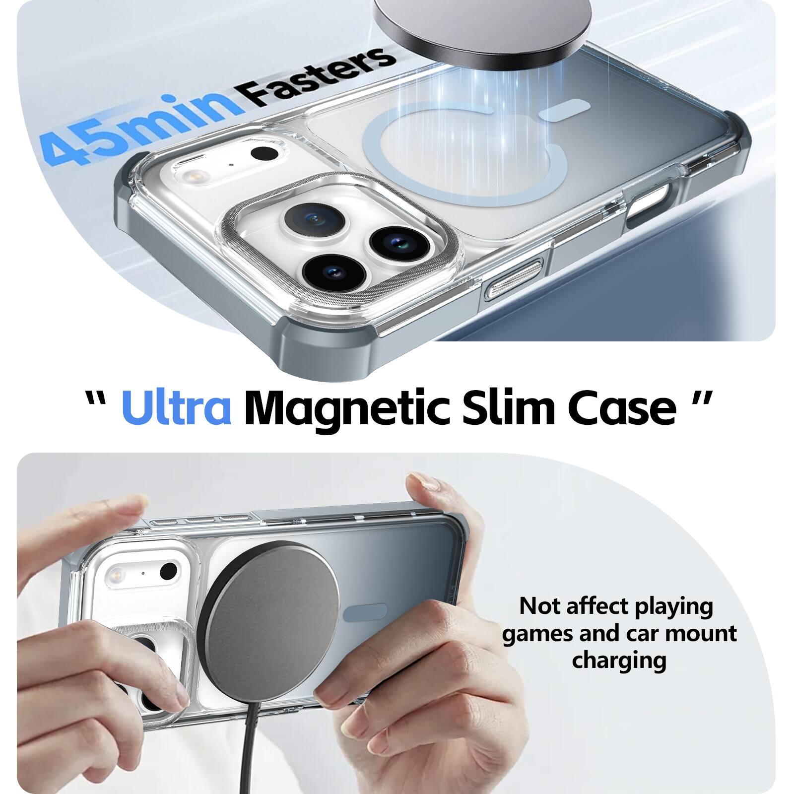 45min Fasters

"Ultra Magnetic Slim Case"

Not affect playing games and car mount charging