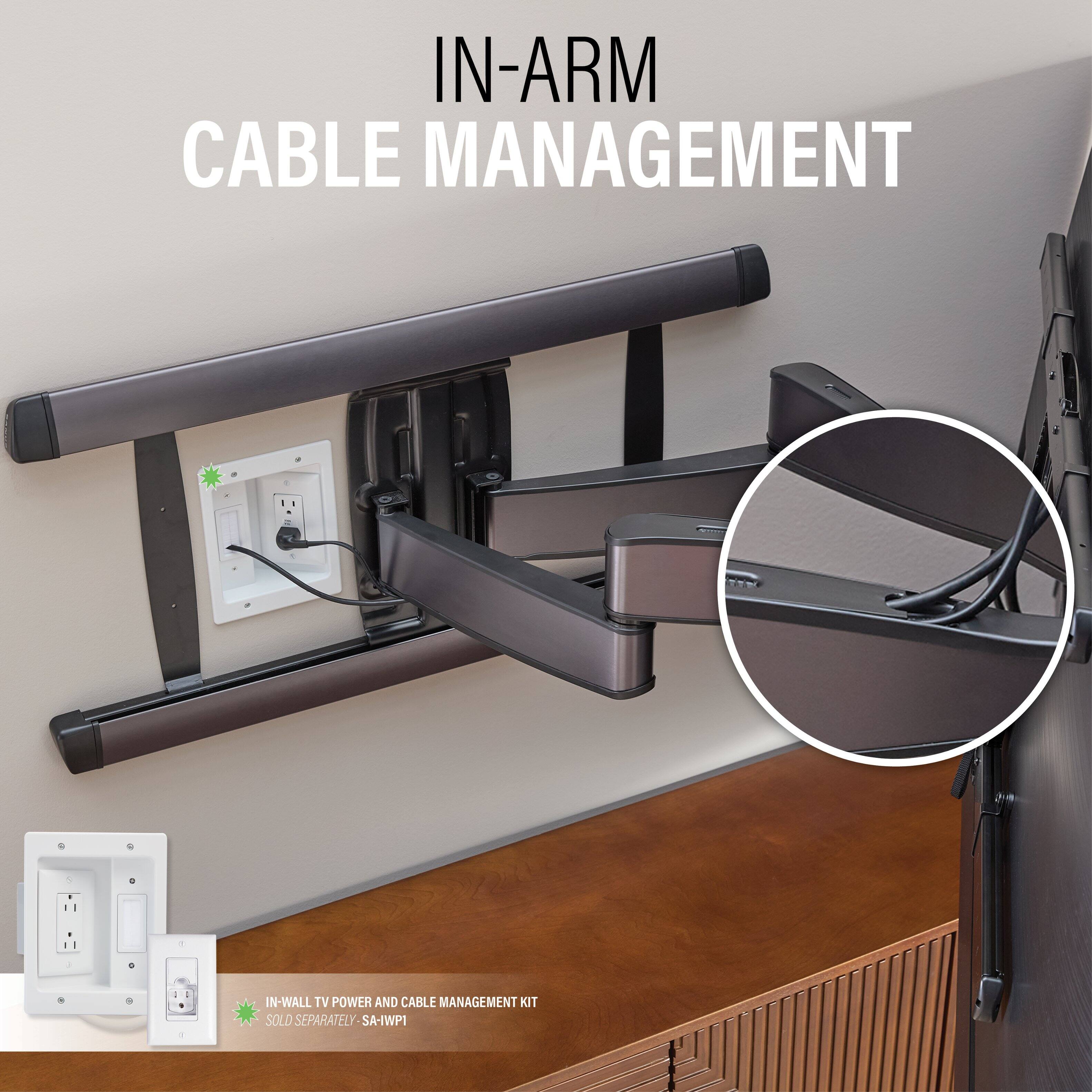 In-Arm Cable Management - 4 In-Wall TV Power and Cable Management Kit Sold Separately - SA-IWP1