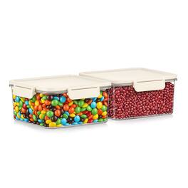 Sorbus - 2 Pack Airtight Food Storage Container- Stackable Pantry Canister with Secure Lid for Rice, Cereal, Flour - Clear