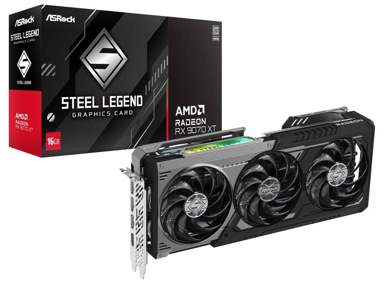 ASRock Steel Legend Graphics Card  
AMD Radeon RX 9070 XT  
16GB GDDR6