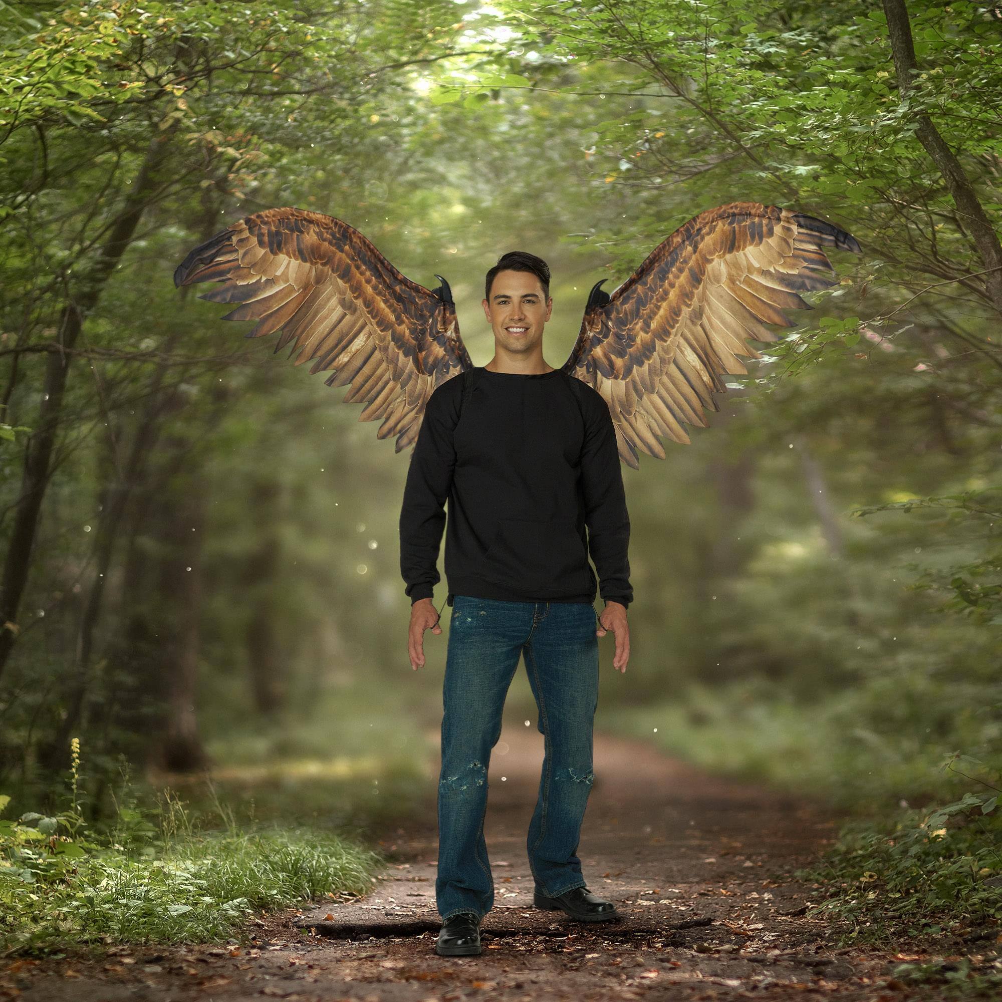 Alt View 3. California Costumes - Eagle Bird Of Prey Costume Wings | One Size Fits Most - Brown.