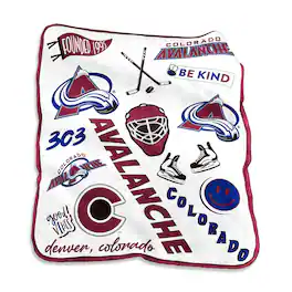 Logo Brands - Colorado Avalanche 50'' x 60'' Native Raschel Plush Throw Blanket - Multicolor