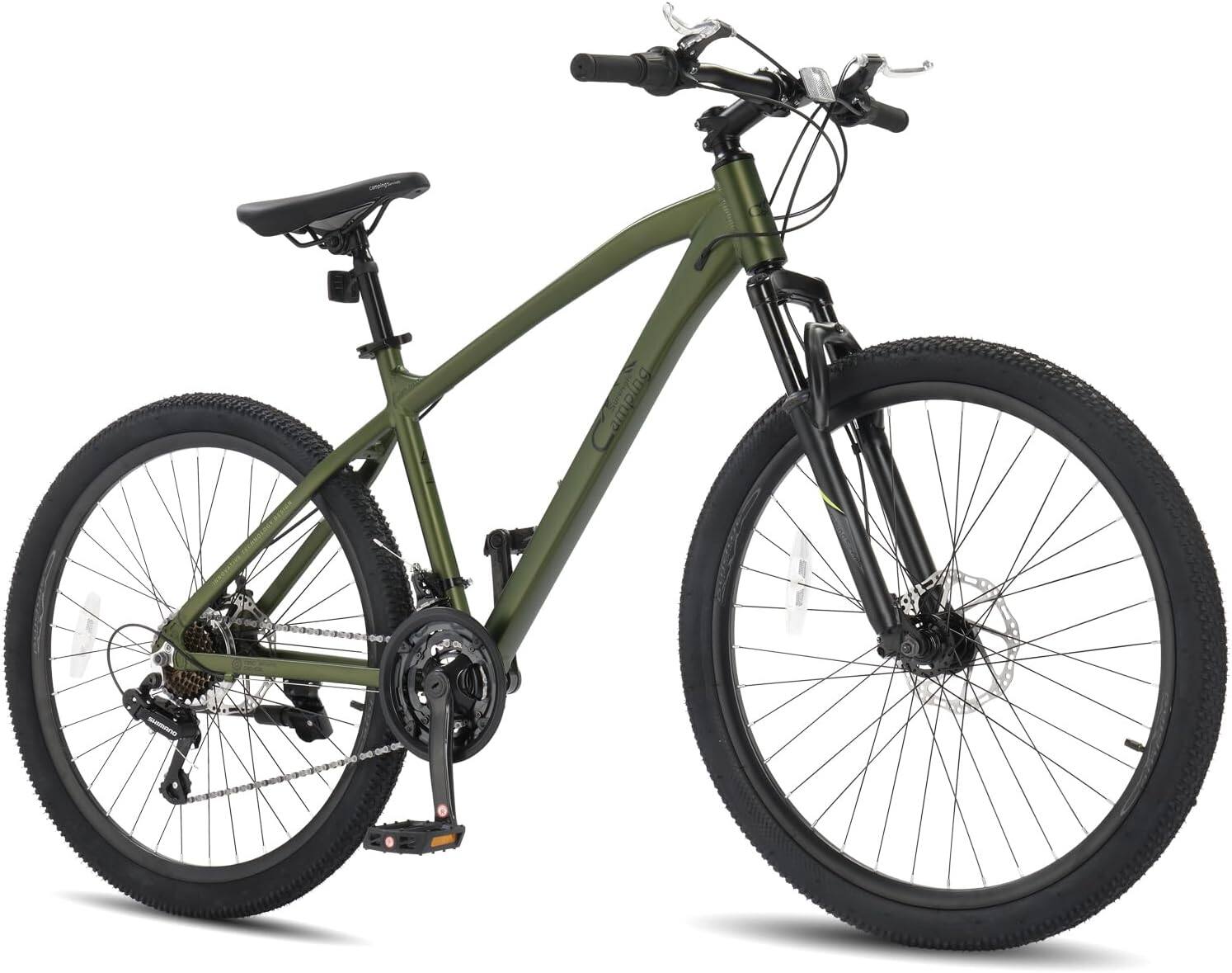 Front. Winado - 27.5" Mountain Bike Aluminum Bicycle with Ultralight Aluminum Frame, Powerful Mechanical Dual Disc Brakes - Green.
