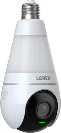 Front. Lorex - 2K Wi-Fi Smart Lightbulb Camera - White.