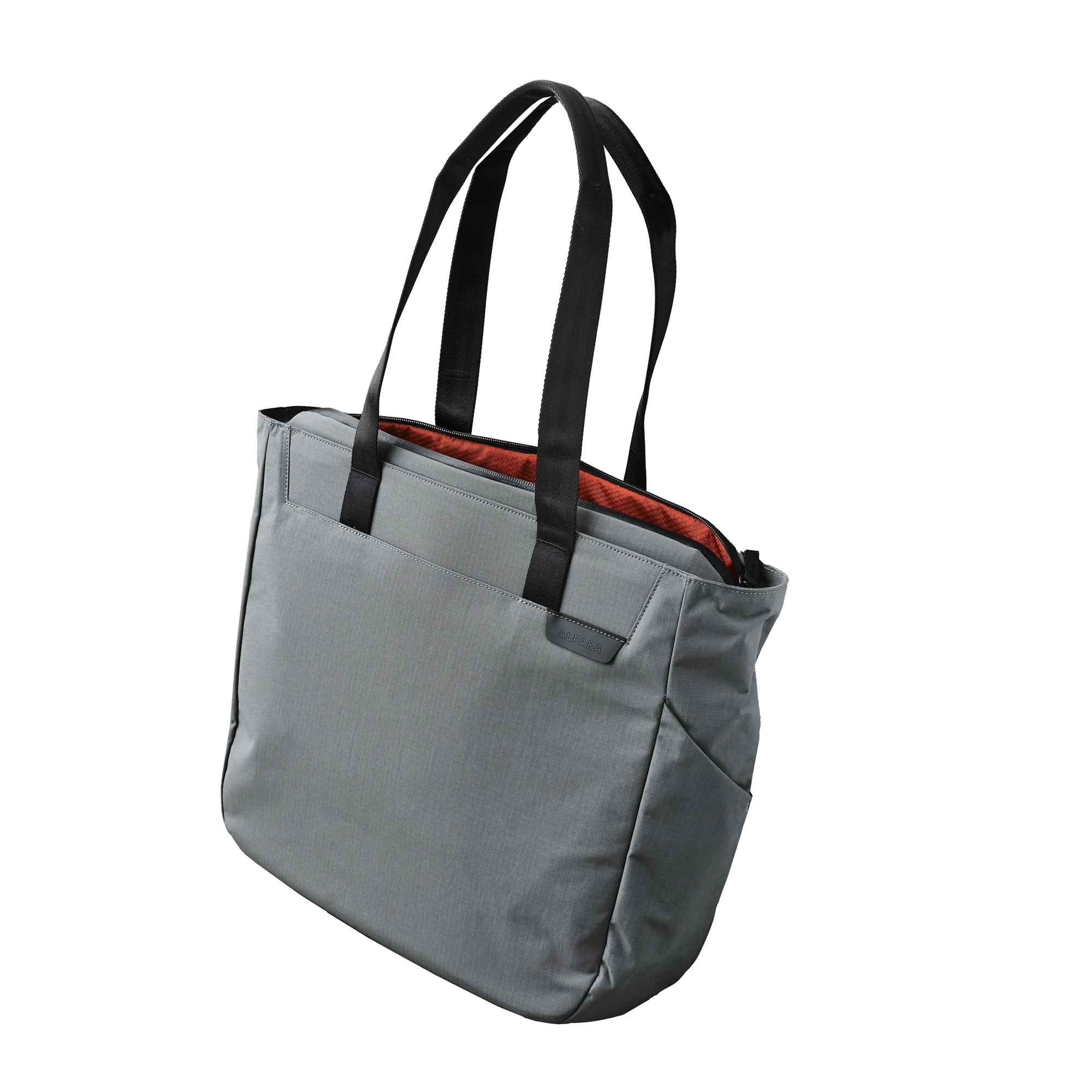 ALPAKA - Metro Tote Laptop Tote Bag for Work, Work Tote Fits 16" MacBook Pro, Side Bottle Pocket, Weather-Resistant, Key Tether - Grey Axoflux 210D