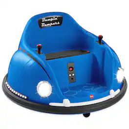 Best Choice Products - 6V Kids Ride On Bumper Car Toy w/ Remote Control, Harness, Lights, 360 Degree Spin - Navy Blue