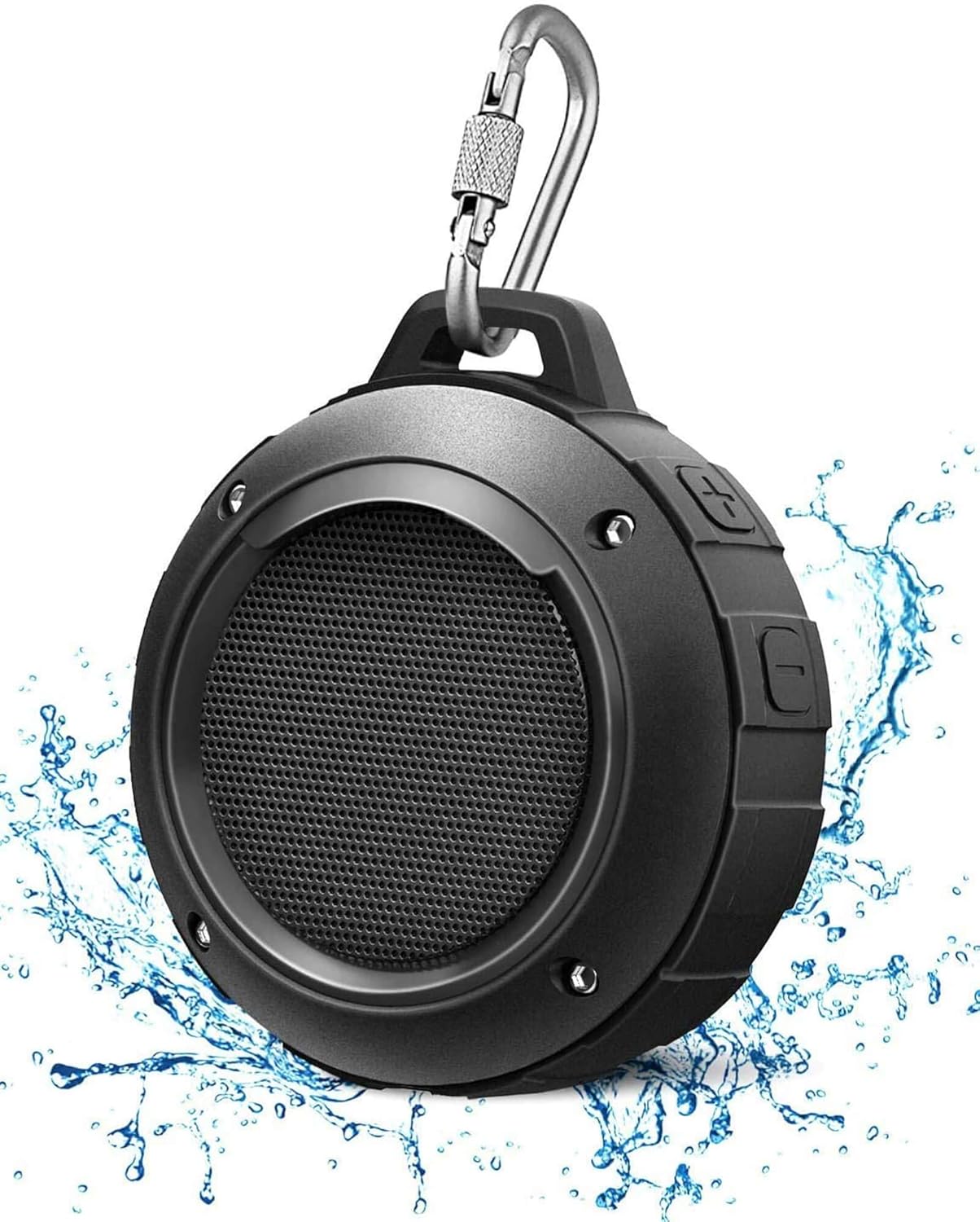 Stamp n Camp - Kunodi Outdoor Waterproof Bluetooth Speaker Wireless Portable Shower Travel Speaker with Subwoofer Enhanced Bass - Black
