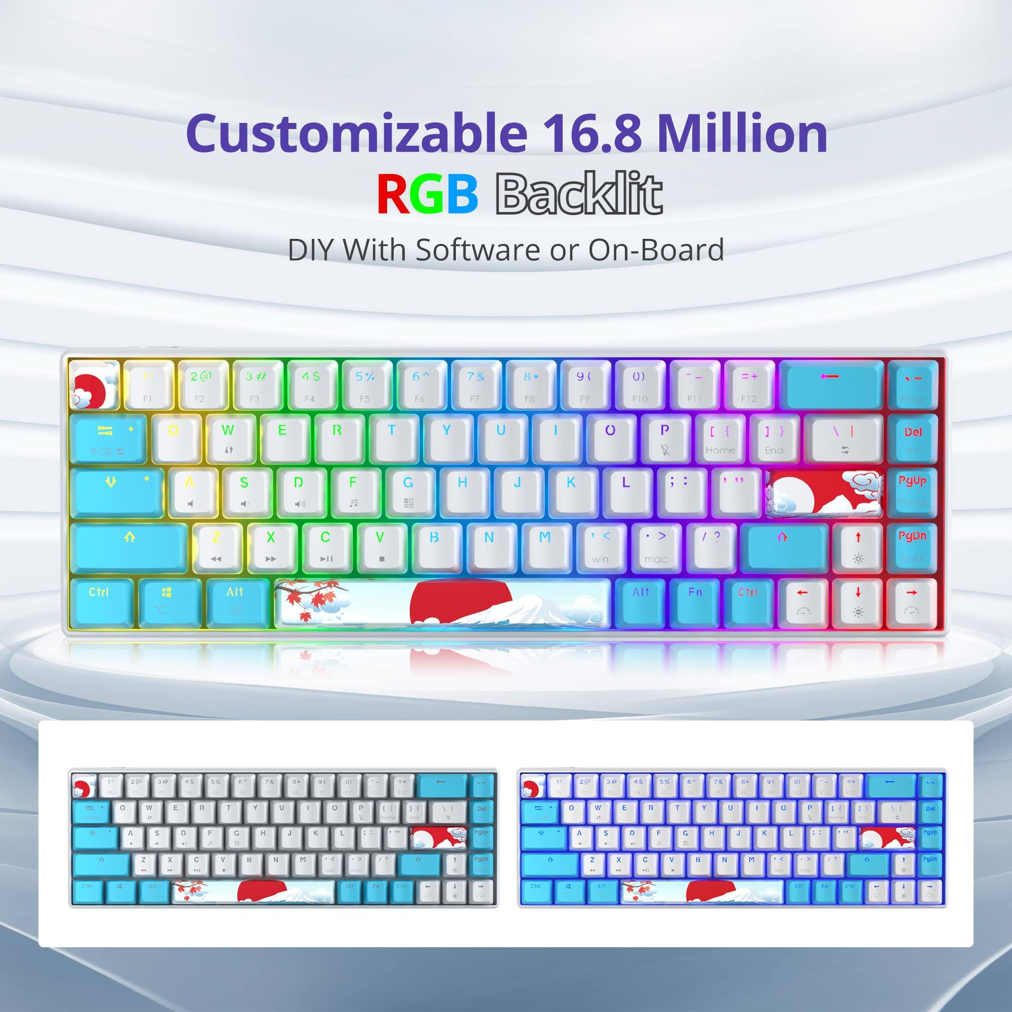 Customizable 16.8 Million RGB Backlit  
DIY With Software or On-Board