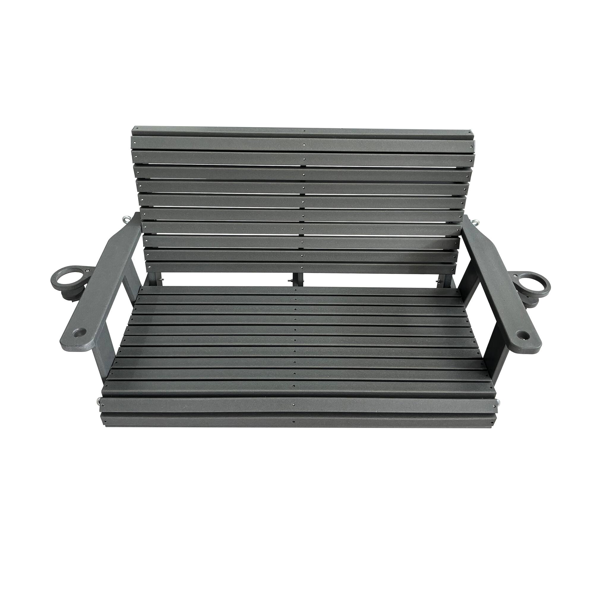 Alt View 7. Fortune Candy - HDPE Porch Swing with Ergonomic Design, Ultra Weather-Resistant, Heavy Duty 1200 LBS, for Outdoor Patio Garden Yard - Gray.