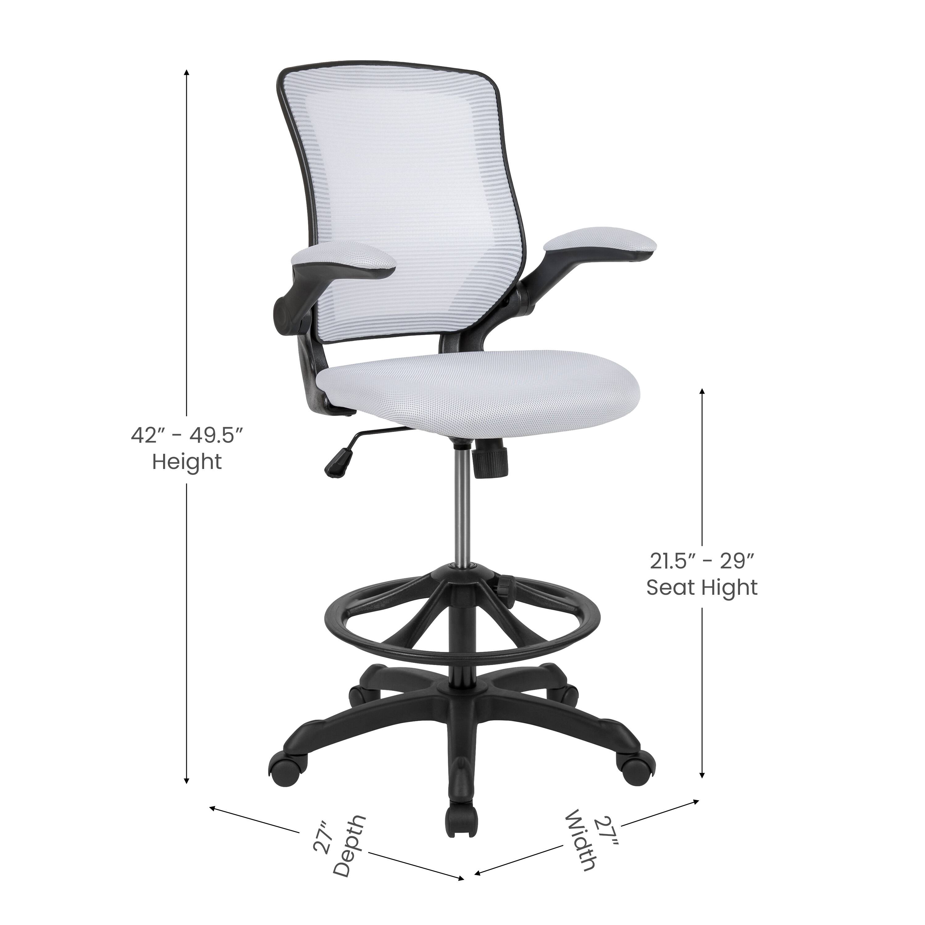 42" - 49.5" Height  
21.5" - 29" Seat Height  
27" Depth  
27" Width