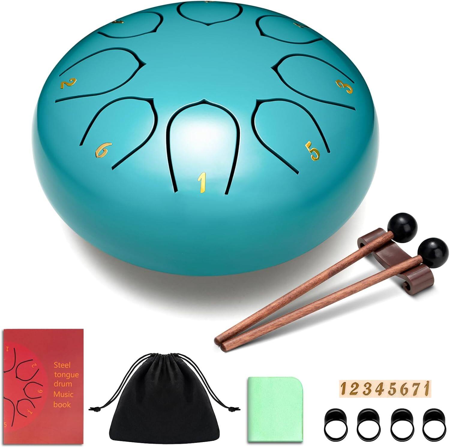 CAHAYA - Steel Tongue Drum 6-Inch: 8 Notes Rain Drum Steel with Music Book Handpan Drums Mallets Finger Paddles CY0372-1 price history on PriceWatchPro