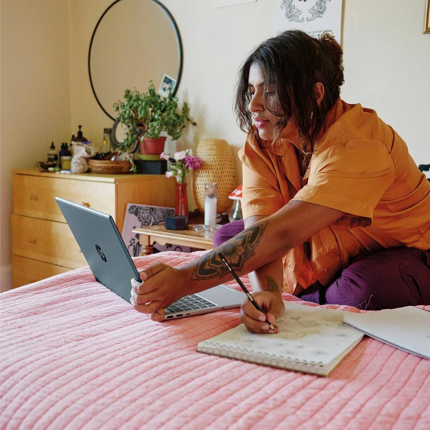 Alt View 1. HP - HP 15.6" FHD Touch Screen Student Laptop, 8-Core Intel Core i3-N305(Up to 3.8GHz) 32GB DDR4 RAM 1TB SSD Copilot AI - Moonlight Blue.