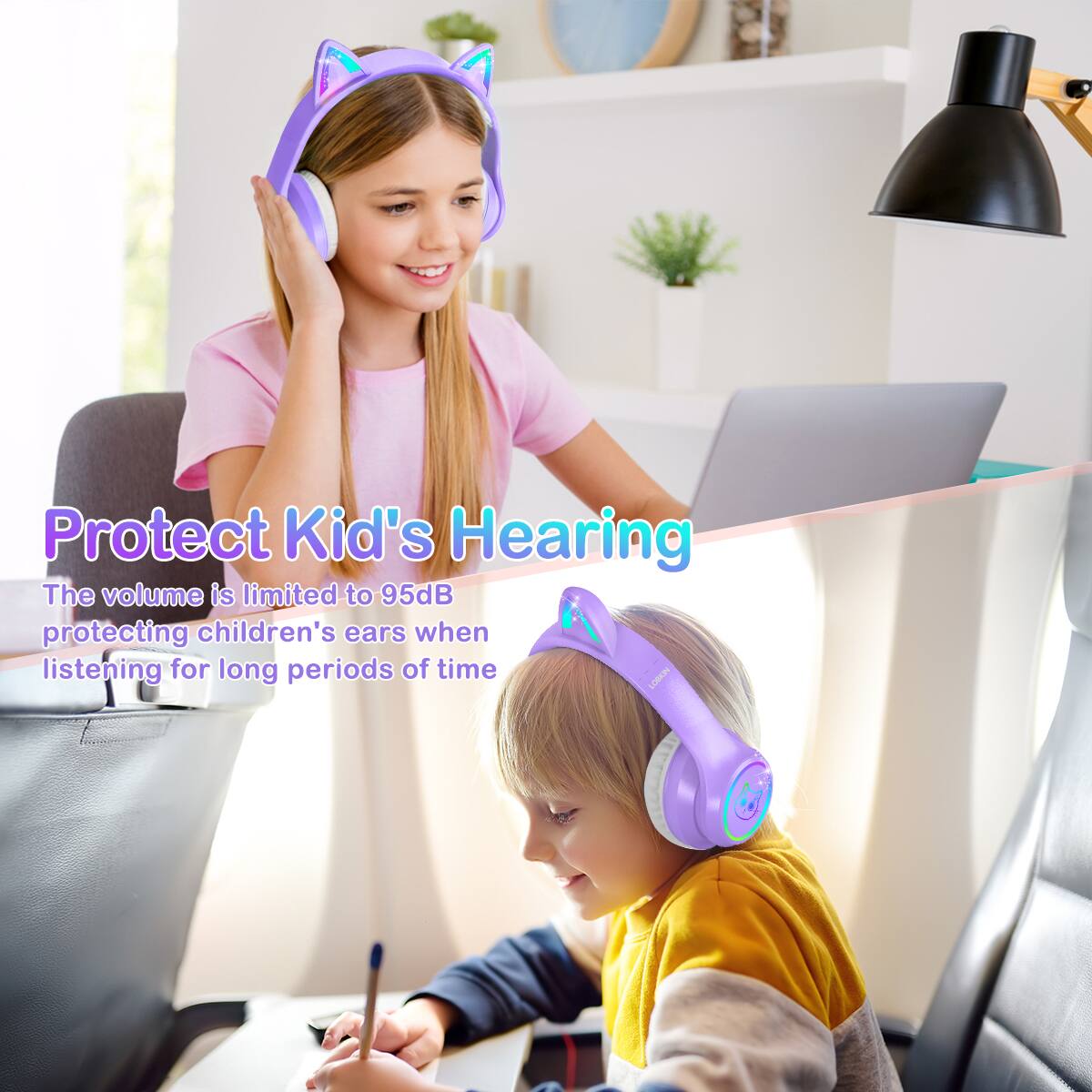 Protect Kid's Hearing

The volume is limited to 95dB protecting children's ears when listening for long periods of time