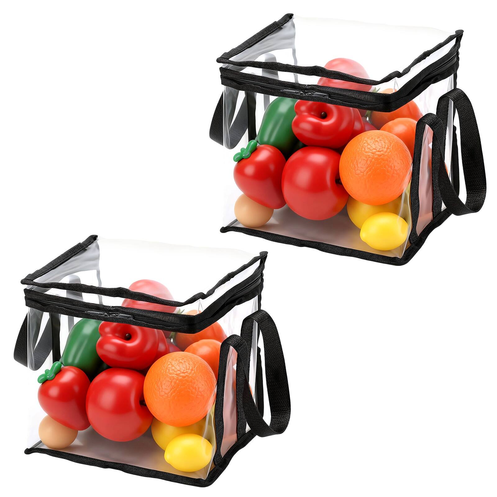 Unique Bargains - 2pcs Doll Storage Bags 9x6.7x8.3 Inch Foldable PVC Cloth Waterproof Totes with Reinforced Zipper and Handle - Clear Black price history on PriceWatchPro