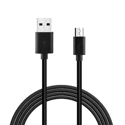 Front. Reiko - 3.3Ft Pvc Material Micro Usb 2.0 Data Cable In Black And Simple Packaging - Black.