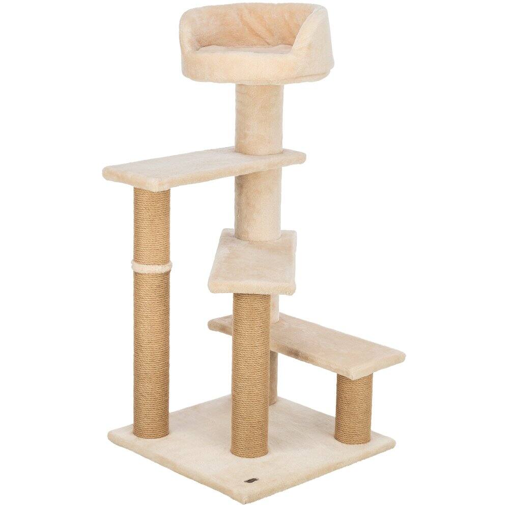 Alt View 2. TRIXIE - Tulia Senior Plush & Sisal 4-Level Cat Tree, Scratching Posts & Bed - Beige.