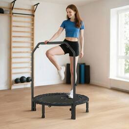 Resenkos - 40-Inch Foldable Mini Trampoline with Adjustable Foam Handle - Black