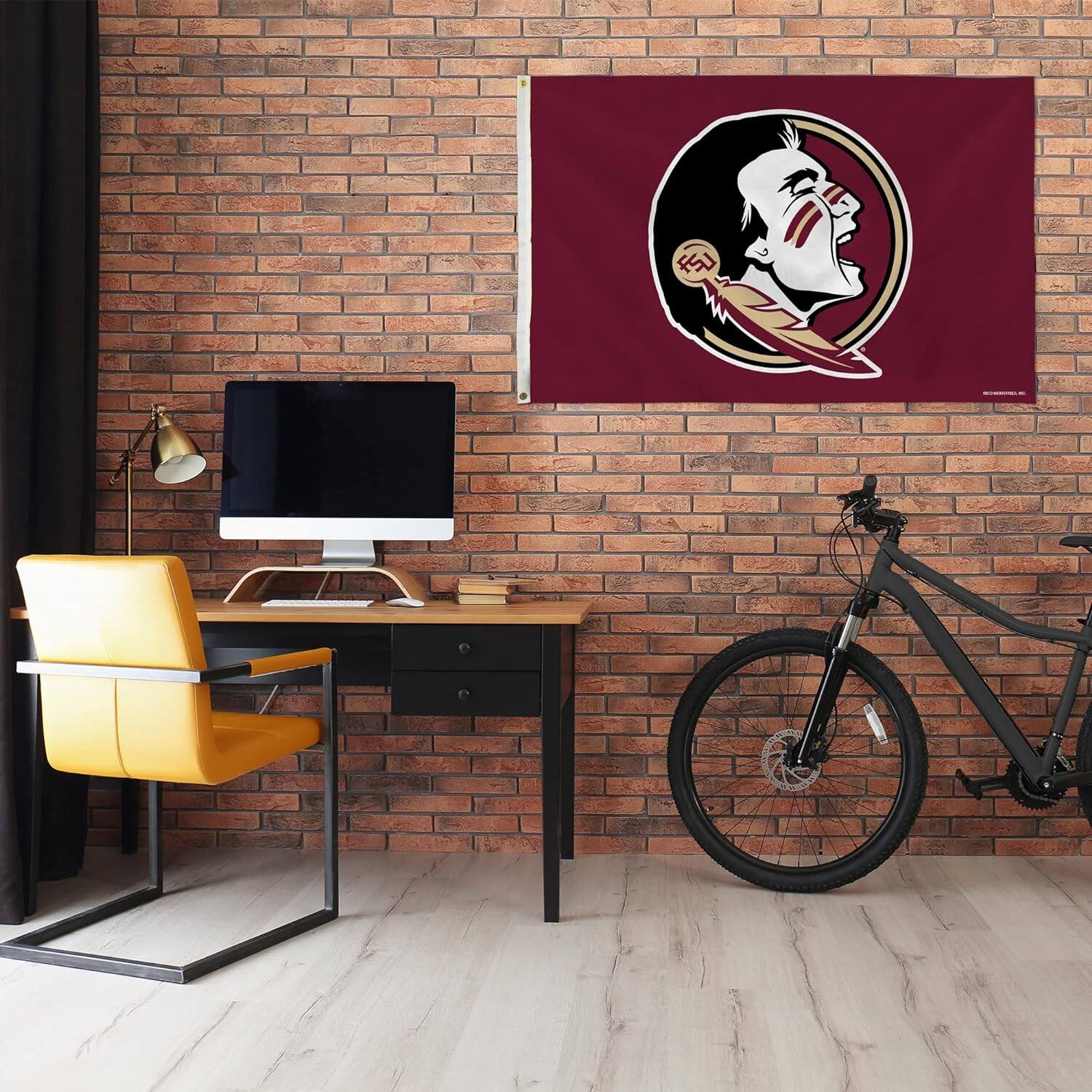Alt View 3. Rico Industries - Florida St. Seminole's 3-Foot by 5-Foot Single Sided Indoor or Outdoor Banner Flag with Grommets - Multi.