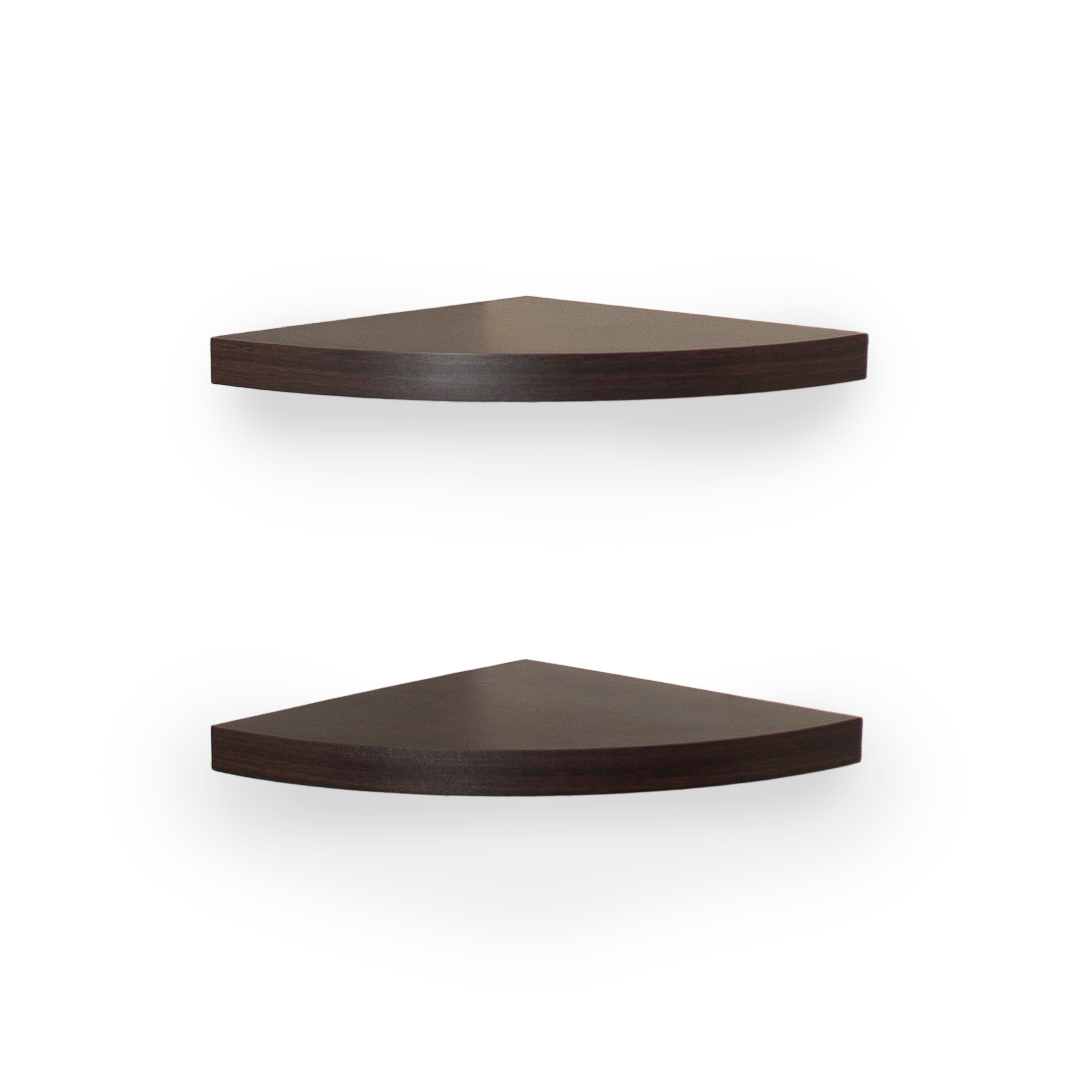 Danya B - Corner Radial Shelves (Set of 2) - Walnut - Brown