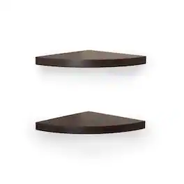 Danya B - Corner Radial Shelves (Set of 2) - Walnut - Brown