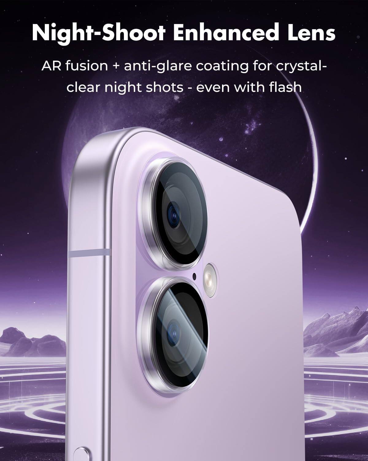 Night-Shoot Enhanced Lens  
AR fusion + anti-glare coating for crystal-clear night shots - even with flash