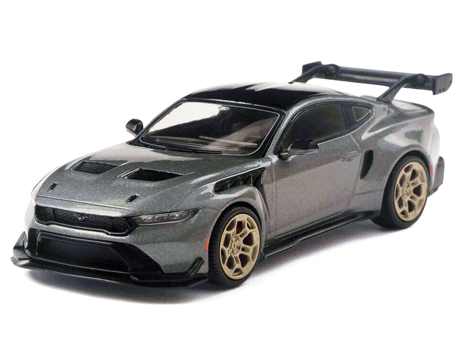Alt View 1. IXO - 2025 Ford Mustang GTD Gray Metallic with Black Top 1/43 Diecast Model Car by IXO Models.