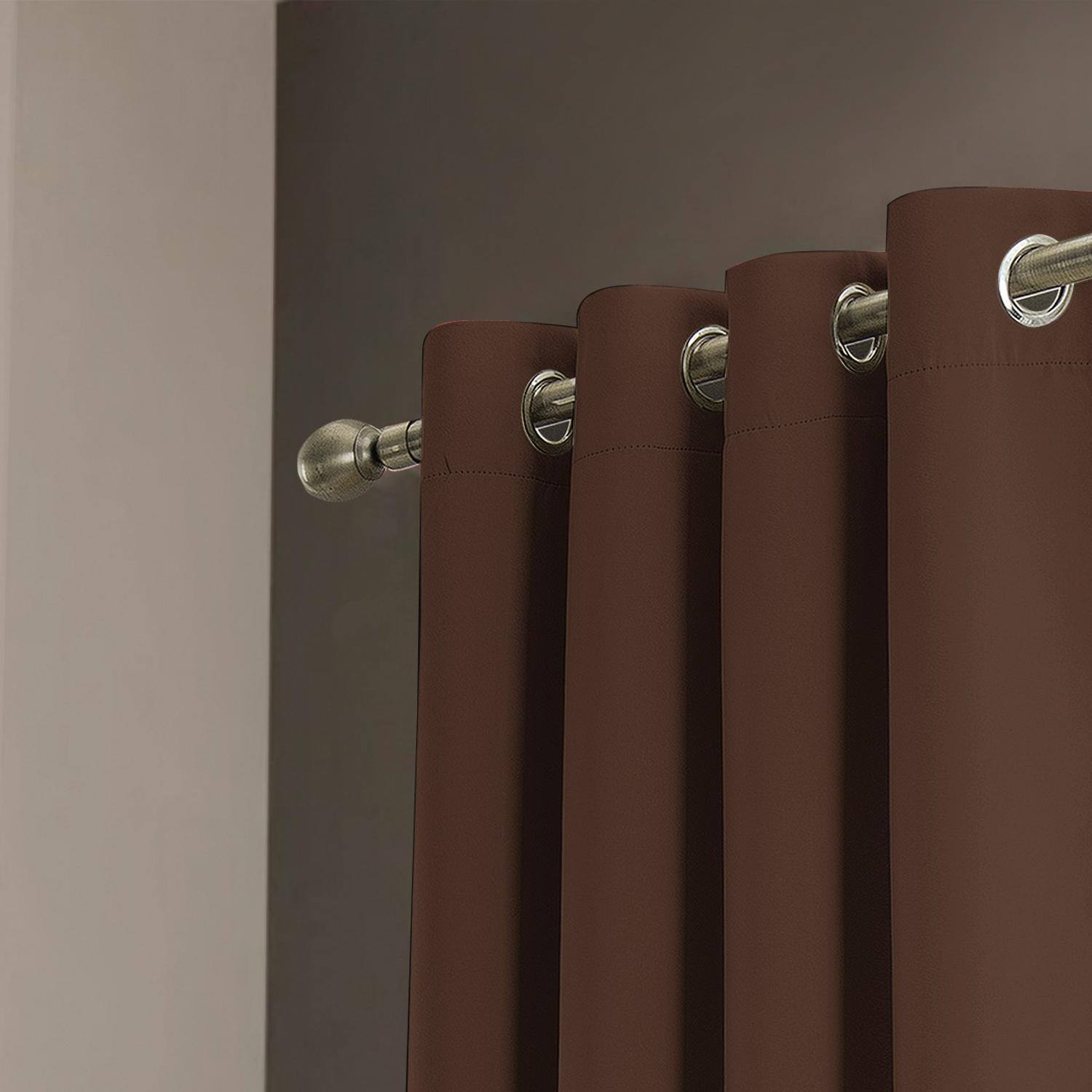 Angle. RT Designers Collection - RT Designers Collection Anchorage Blackout Grommet Curtain Panel 54" x 84" Chocolate - Chocolate.