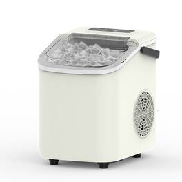 Forest'nSky - Portable Outdoor Ice Maker - 26 lb/day Bullet Ice, BPA-Free PVC, Fast for Coffee, Car Fridge & Cocktails - Cream White