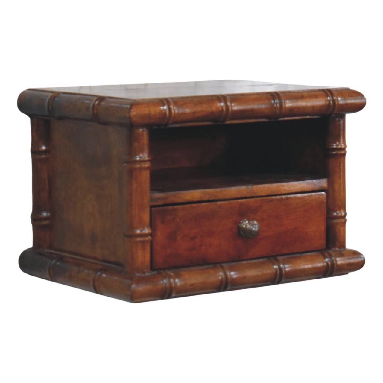 Left. Artisan Furniture - Artisan Furniture Solid Wood Bamboo Wall-Mounted Bedside, Brown - Brown.