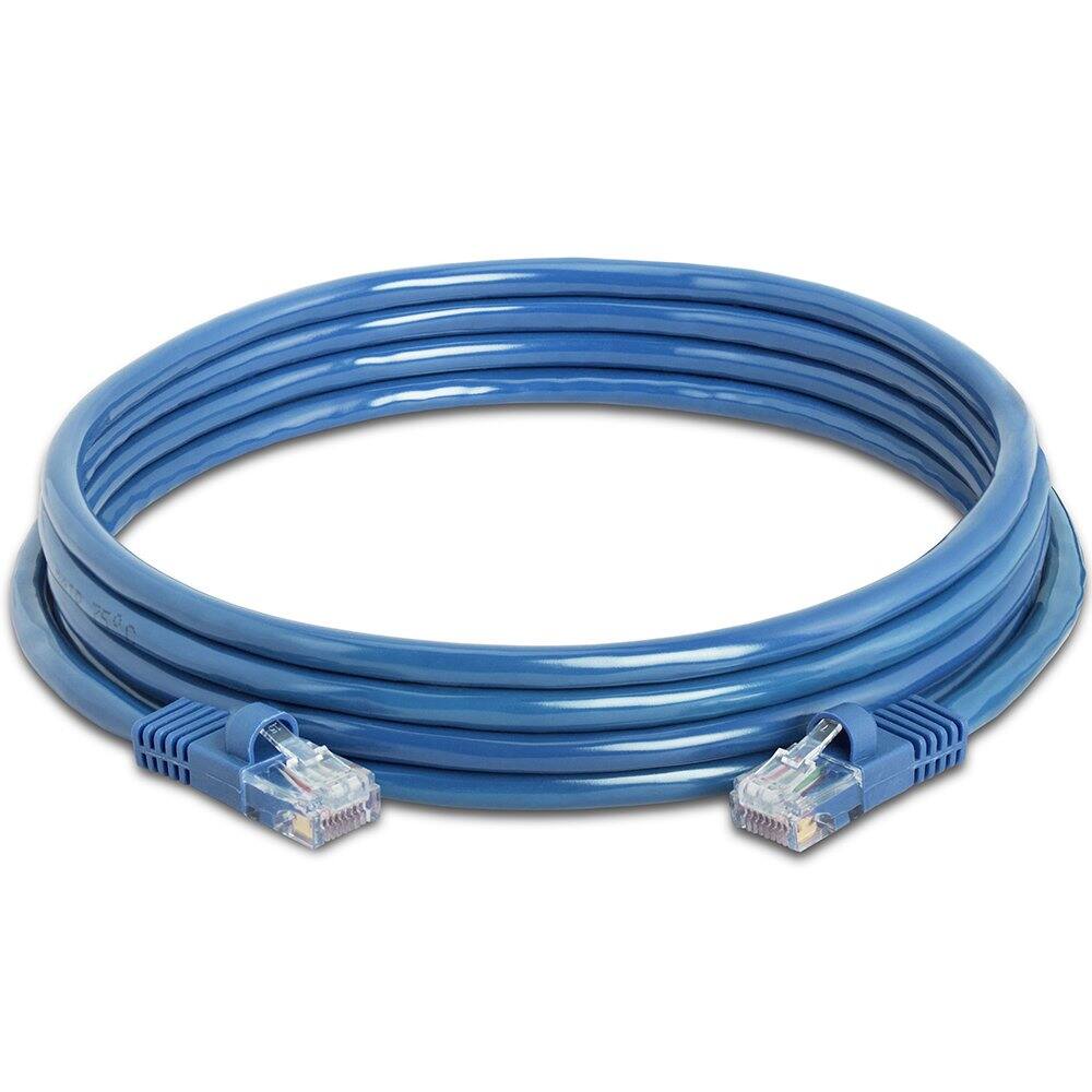 Angle. Cmple.com - Cmple - 20 Pack Cat5e Ethernet Cable 10ft Internet Patch Cord, RJ45, 1 Gigabit Router Cables 350Mhz LAN Wire - Blue - Blue.