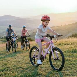 Winado - 20" Mountain Bike, 7-Speed Bicycle with Dual V-Brakes for Rider Height 45"-60" Dual Disc/V Brakes, Suspension Fork - Pink