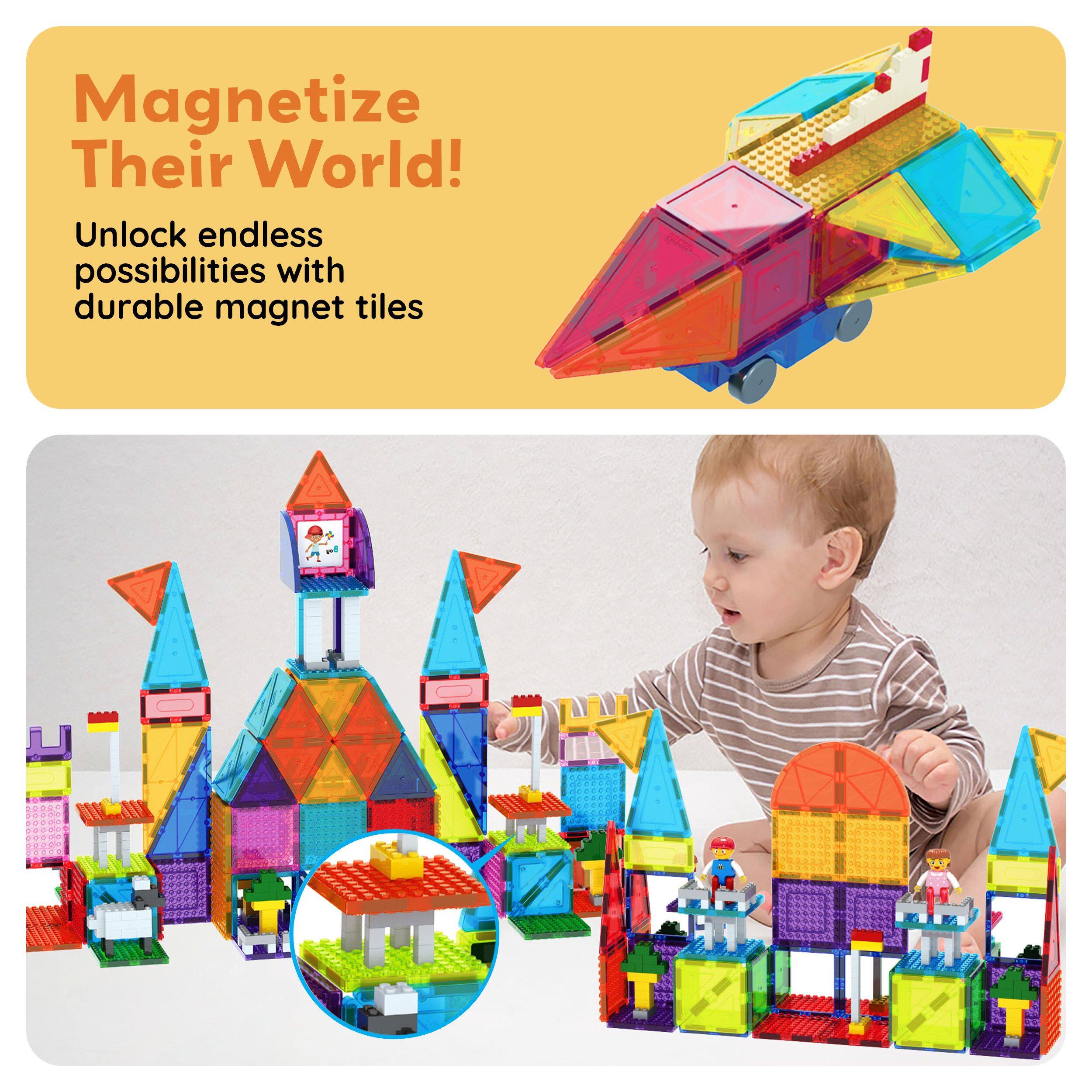 Magnetize Their World! Unlock endless possibilities with durable magnet tiles
