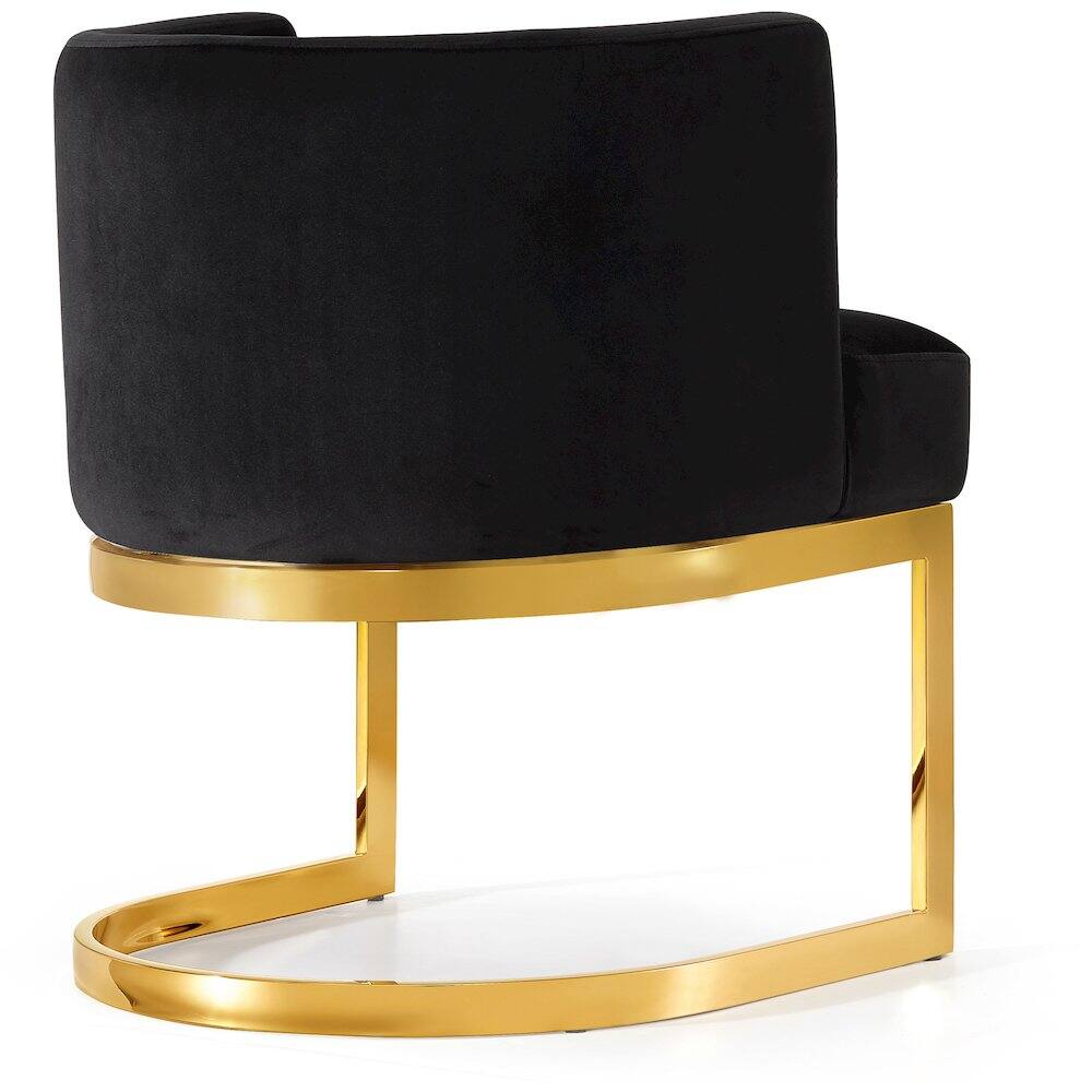 Alt View 1. Meridian Furniture - Gianna Black Velvet Dining Chair - Black.