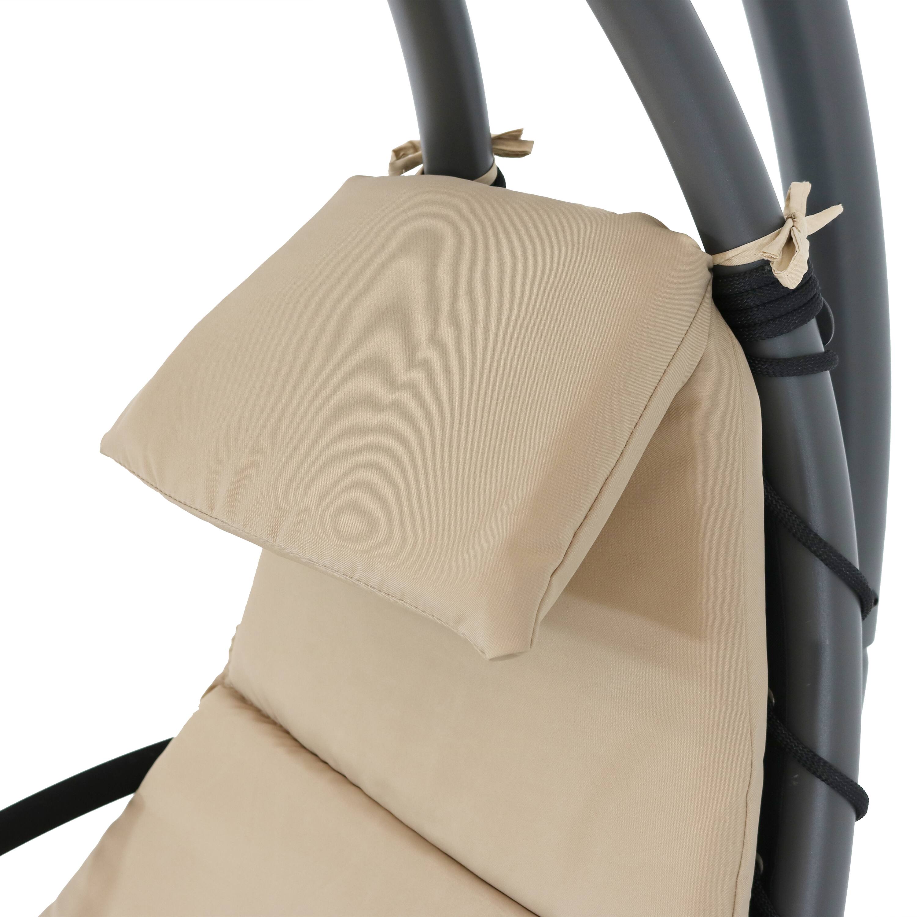 Alt View 5. Sunnydaze - Floating Lounge with Umbrella and Stand - Set of 2 - Beige.