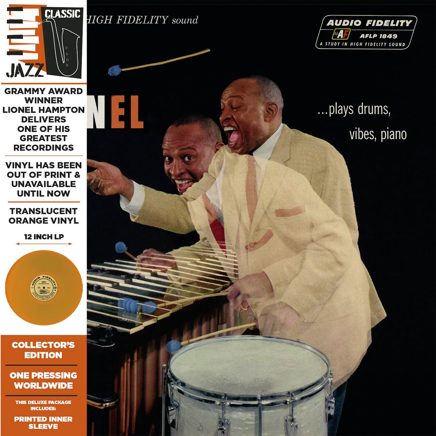 Lionel Hampton - Lionel... Plays Drums, Vibes, Piano - Translucent Orange - VINYL LP