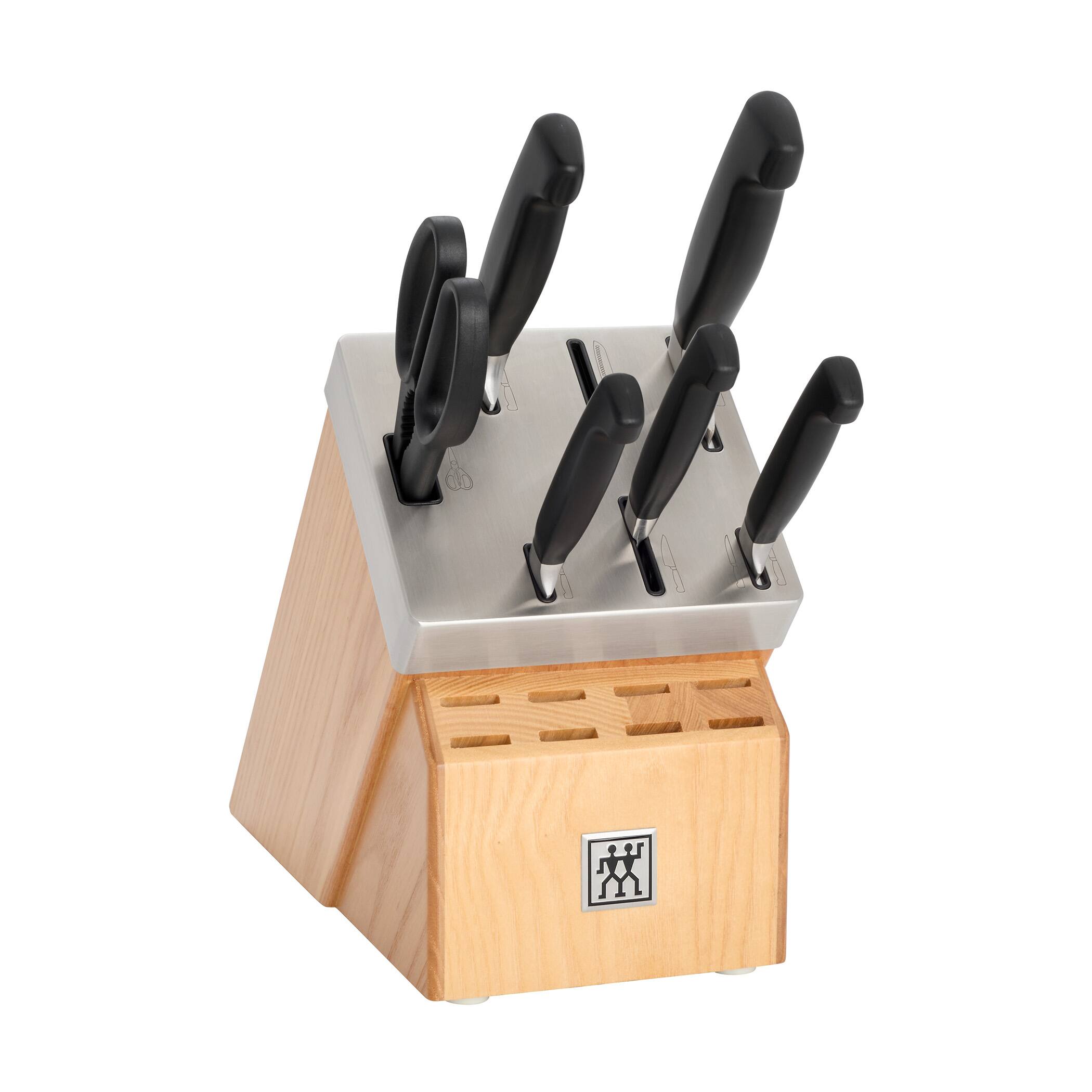 Alt View 2. ZWILLING - ZWILLING Four Star 7-pc Self-Sharpening Knife Block Set - Light Wood Block - Light Brown.