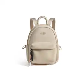 Bagsmart - Small Backpack for Women, Lightweight Mini Backpack Cute Casual Daypack Purses with Woven Handle - Light Khaki