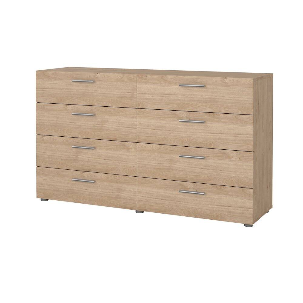 Front. Tvilum - Pepe 8 Drawer Double Dresser, Jackson Hickory - Brown.