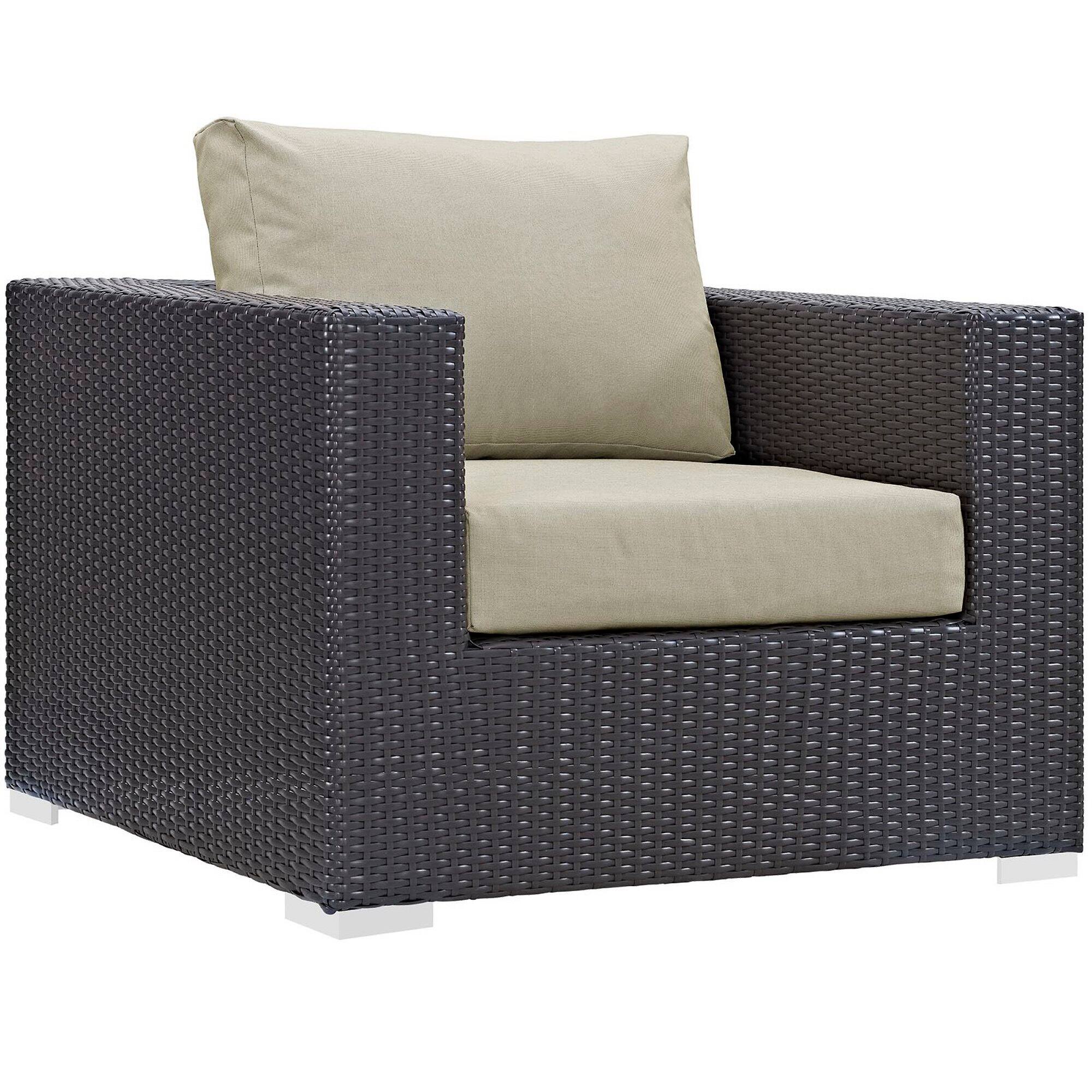 Alt View 1. Modway - Convene 5-Piece Outdoor Patio Sectional Sofa Set - Espresso Beige.