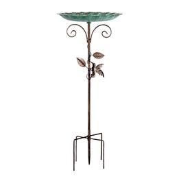 Dazzed Corner - 10" Dia Bowl Bird Baths Feeder Bowl for Outdoors, Vintage Birdbaths Standing for Garden Patio Yard Lawn Decor - Green
