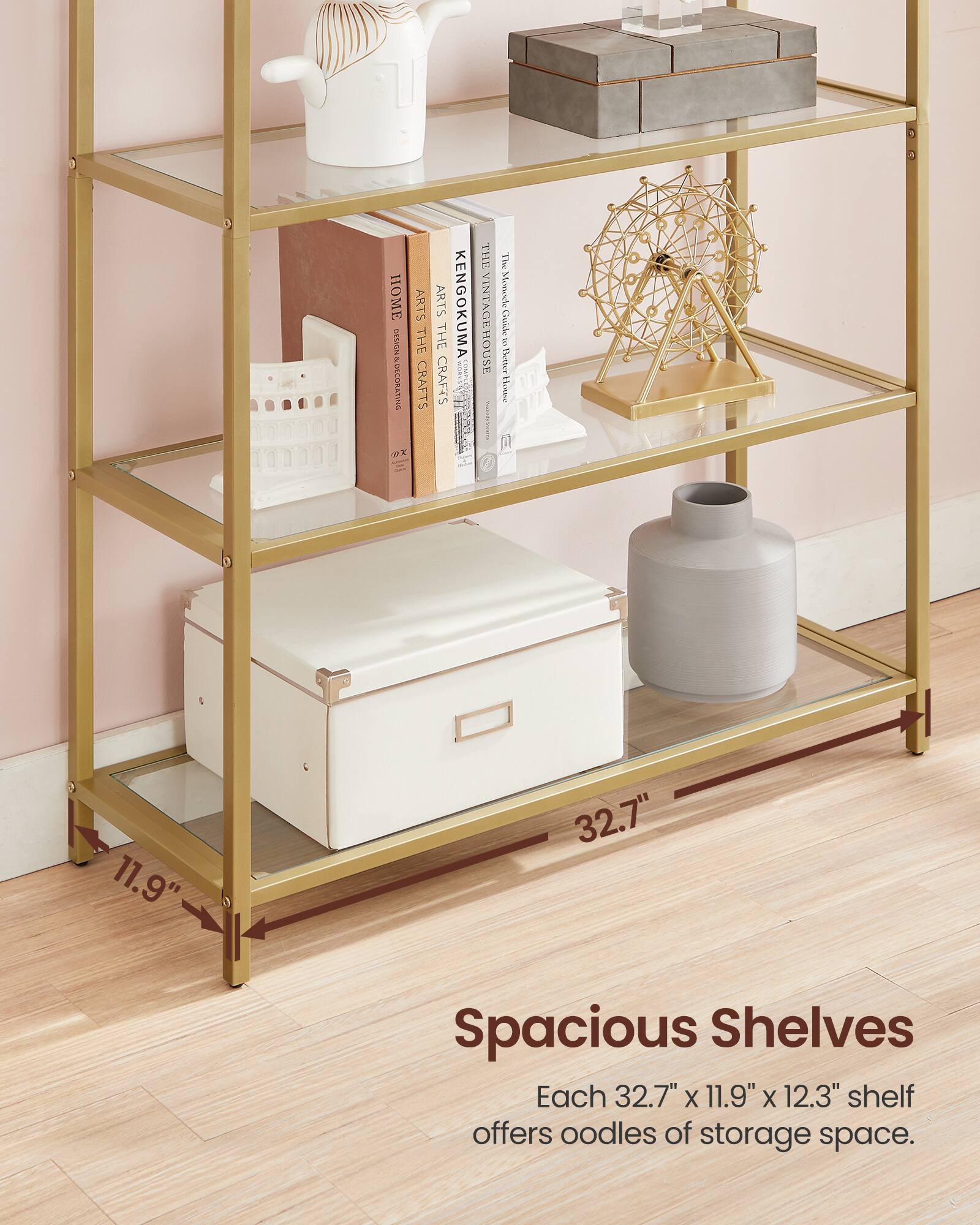 HOME ARTS THE DESIGN & DECORATING CRAFTS K ARTS KENGOKUMA THE CRAFTS! THE VINTAGE HOUSE

The Menode CunhetoTetteris

Perter 11.9" 32.7" Spacious Shelves

Each 32.7" x 11.9" x 12.3" shelf offers oodles of storage space.
