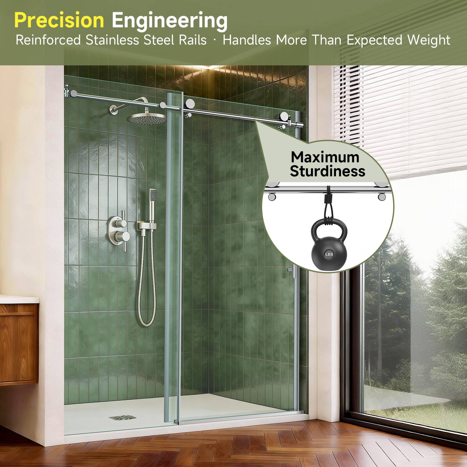 Precision Engineering  
Reinforced Stainless Steel Rails • Handles More Than Expected Weight  
Maximum Sturdiness