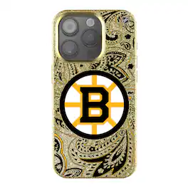 Keyscaper - NHL - Boston Bruins - Paisley Bling iPhone Case - 15 - Gold