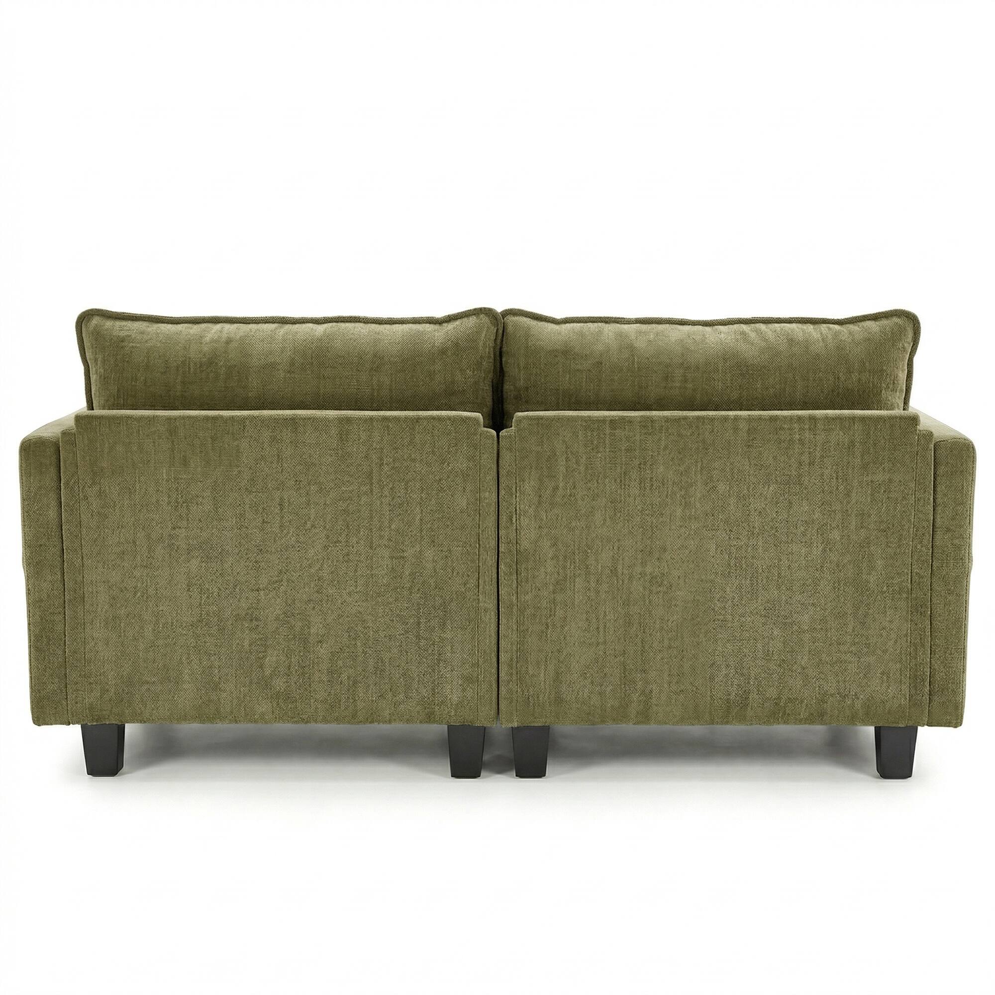 Alt View 1. Anysun - Modern Chenille Loveseat Sofa – 2-Seat Compact Couch with Dual USB Charging Ports and Side Pockets - Antique Light Green.